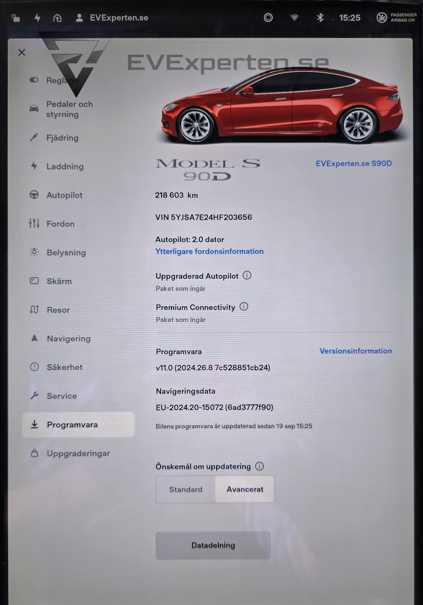 Deposition - Tesla Model S 90D - Facelift, Öppningsbart Panorama & CCS - 2017