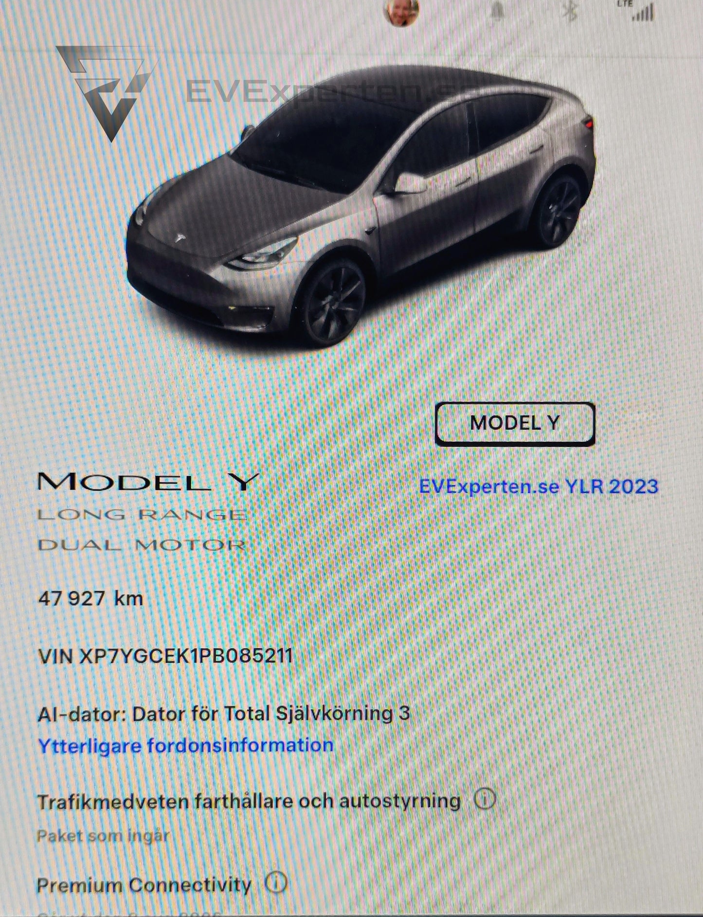 Deposition - Tesla Model Y Long Range AWD - Folierad, Ryzen & Dragkrok - 2023