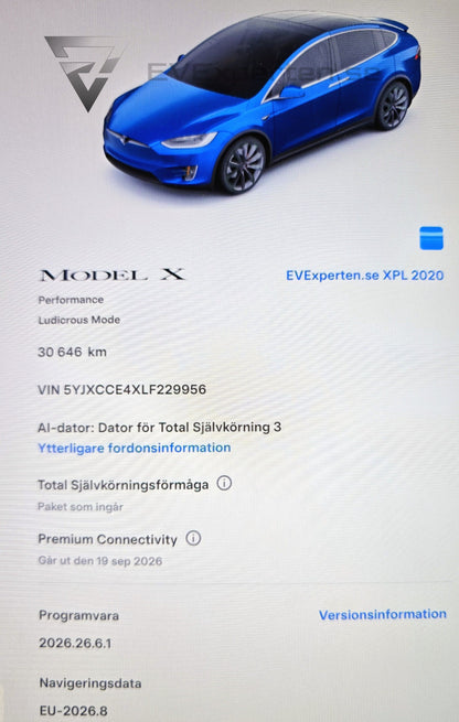 Deposition - Tesla Model X Performance Ludicrous+ Raven FSD Lågmil - 2020